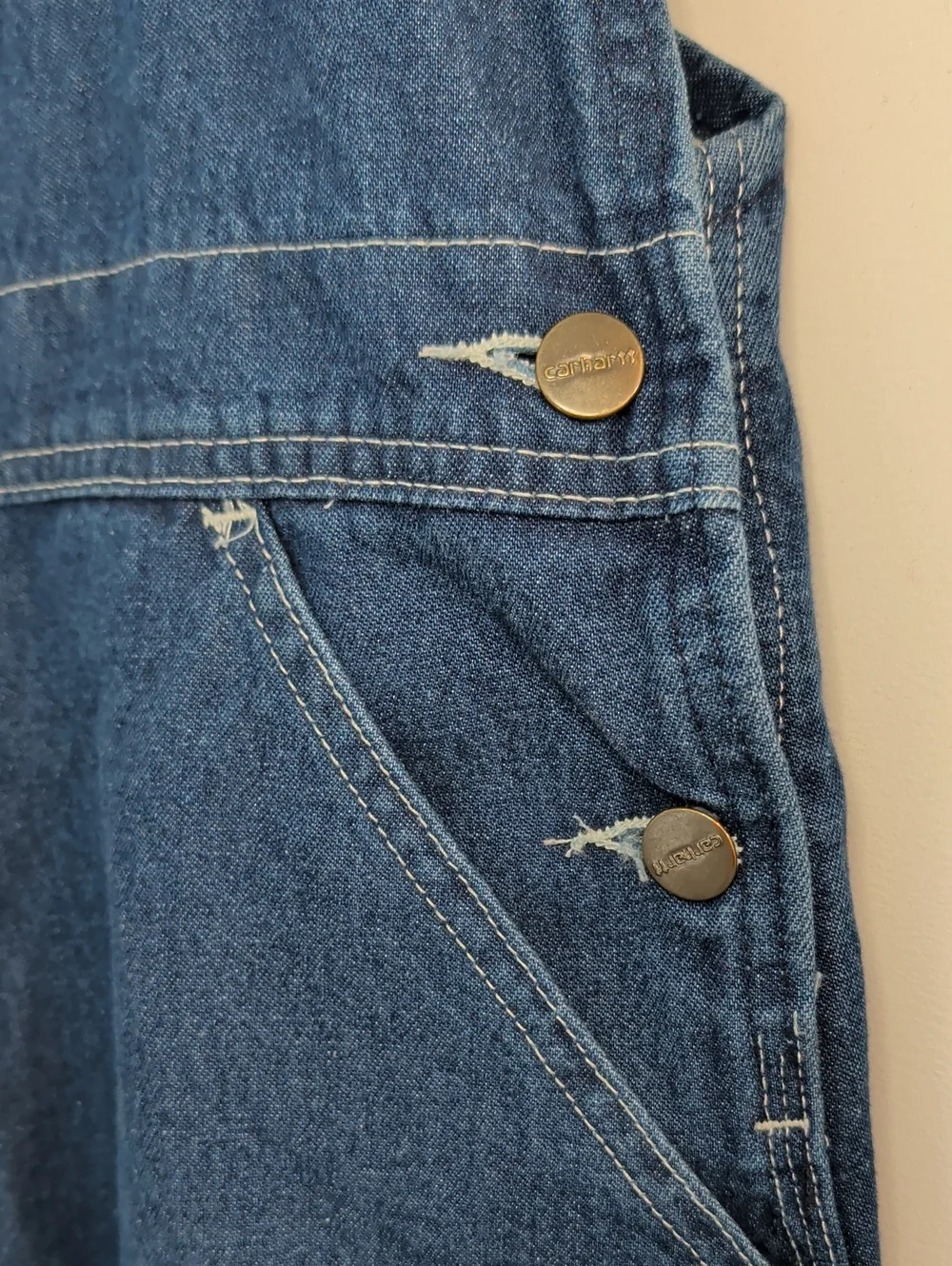 Carhartt 34x34 Cotton Bib Denim Jean Darkstone Overalls R07-DST
